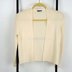 Theory cream wool blend sweater cardigan open front long sleeve women size M